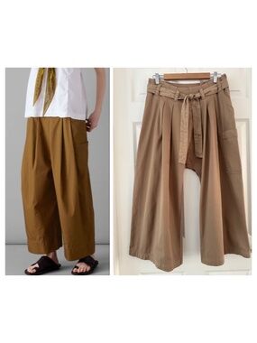 TOAST Belted Canvas Fisherman Trousers Brown Women’s Size 8